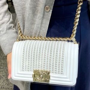 NWT Chanel 2019 Pearl Bag White Leather